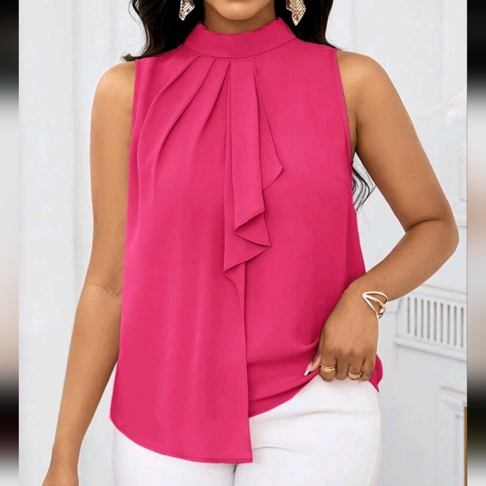 Women's Pink Ruffled Collar Off Shoulder Short Blouse,Summer
